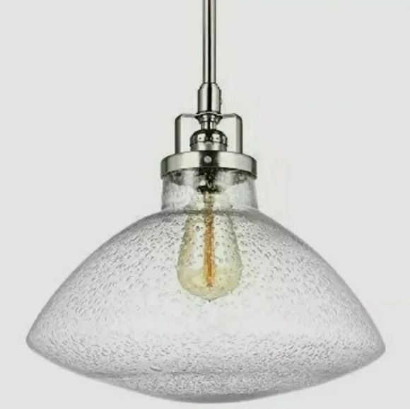 1-Light 12-5/8" Wide Pendant Seeded Glass - Picture 2 of 4